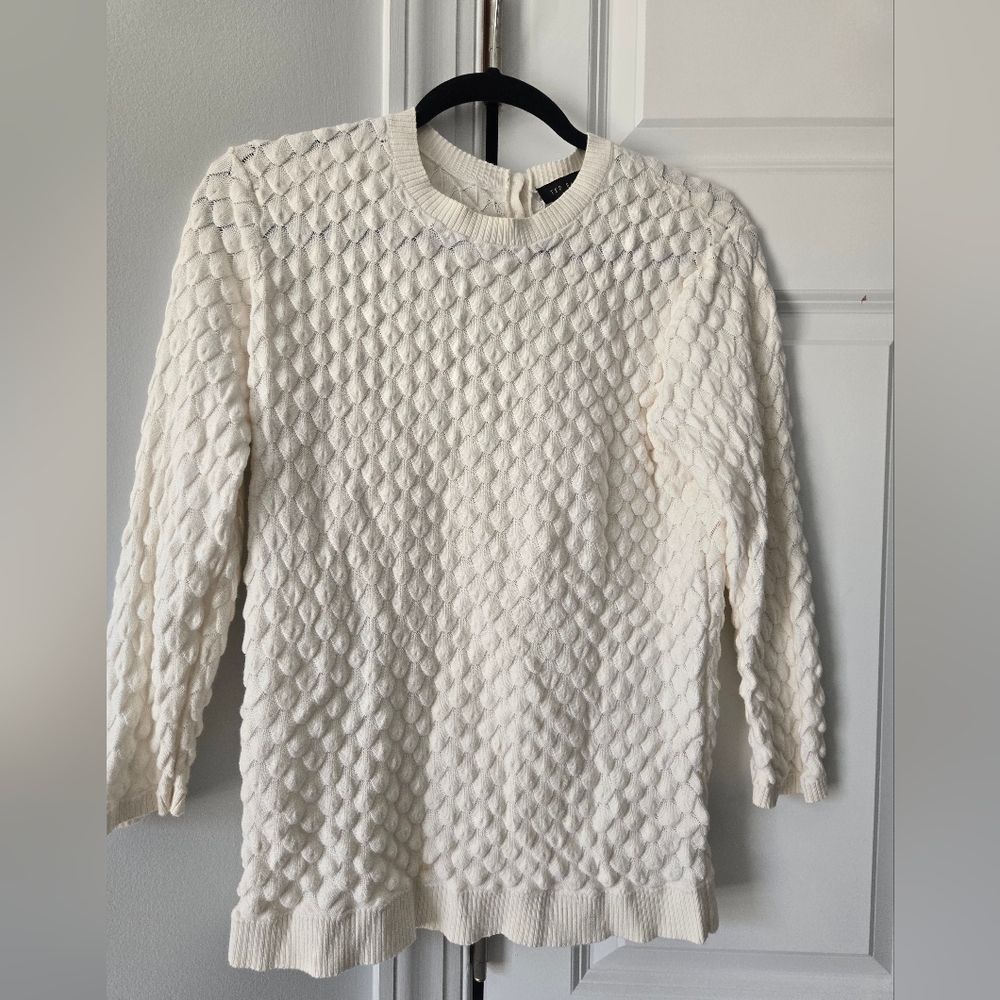 Ted Baker cream color textured knit sweater